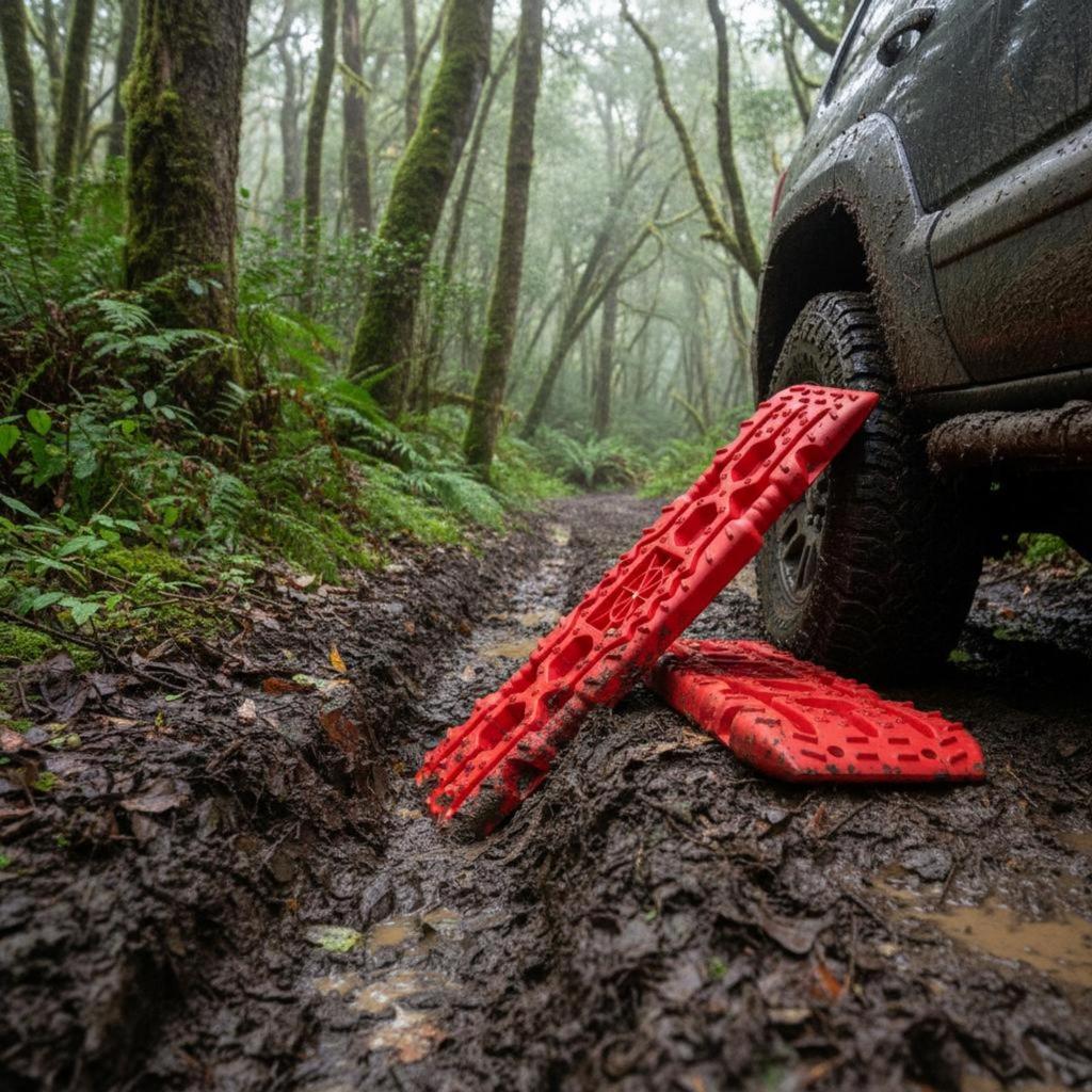 2 Pieces Vehicle Recovery Traction Board Raised Pattern