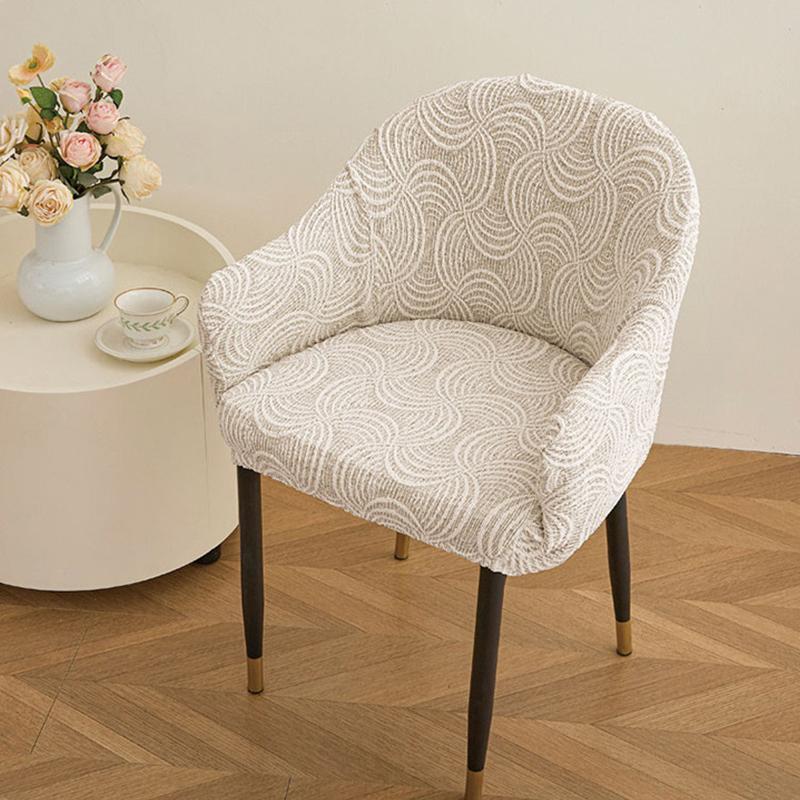 Semi-circular Elastic Office Dining Chair Cover Modern Simple Dustproof Non-slip Office Dining Chair Seat Cover