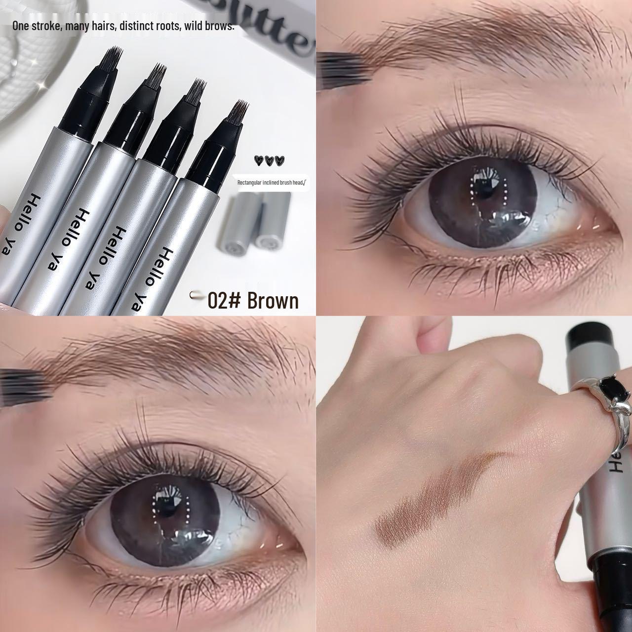 

HelloYa Multi-Head Plush Eyebrow Pencil for Women: Natural, Long-Lasting, Waterproof & Sweatproof, No Smudging, Wild Brows Effect.