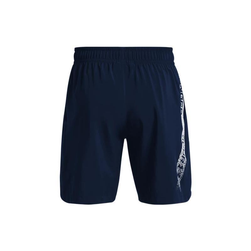 Under Armour Printed Solid Mid-Waist Fitted Woven Sports Shorts Men Bottoms Academy-Blue 1370388-408