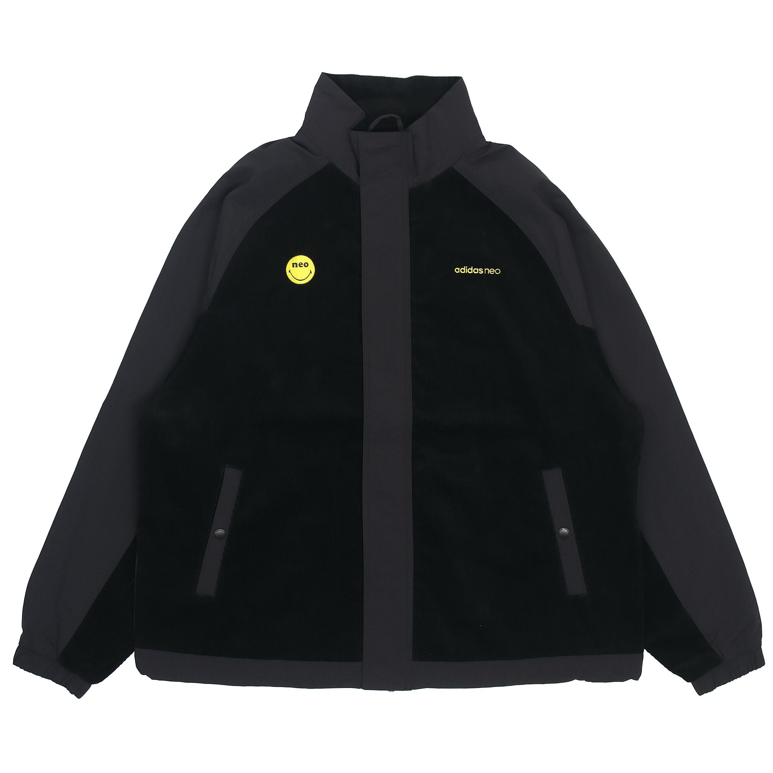 adidas neo U Smly Jkt Colorblock Casual Stand Collar Jacket Black Men s H58046 L