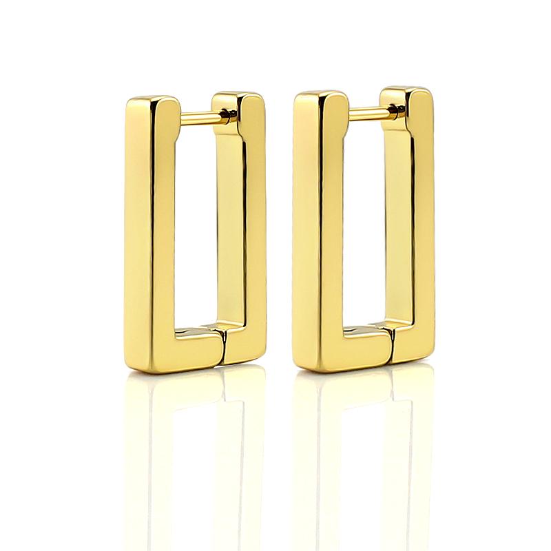 Surgical 316L Stainless Steel Heart Square Rectangular Geometric Stud Earrings For Women Men Boys and Girls Body Piercing Huggie