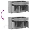 TV Stand with LED Lighting Gray Sonoma 91 x 34 x 61 cm