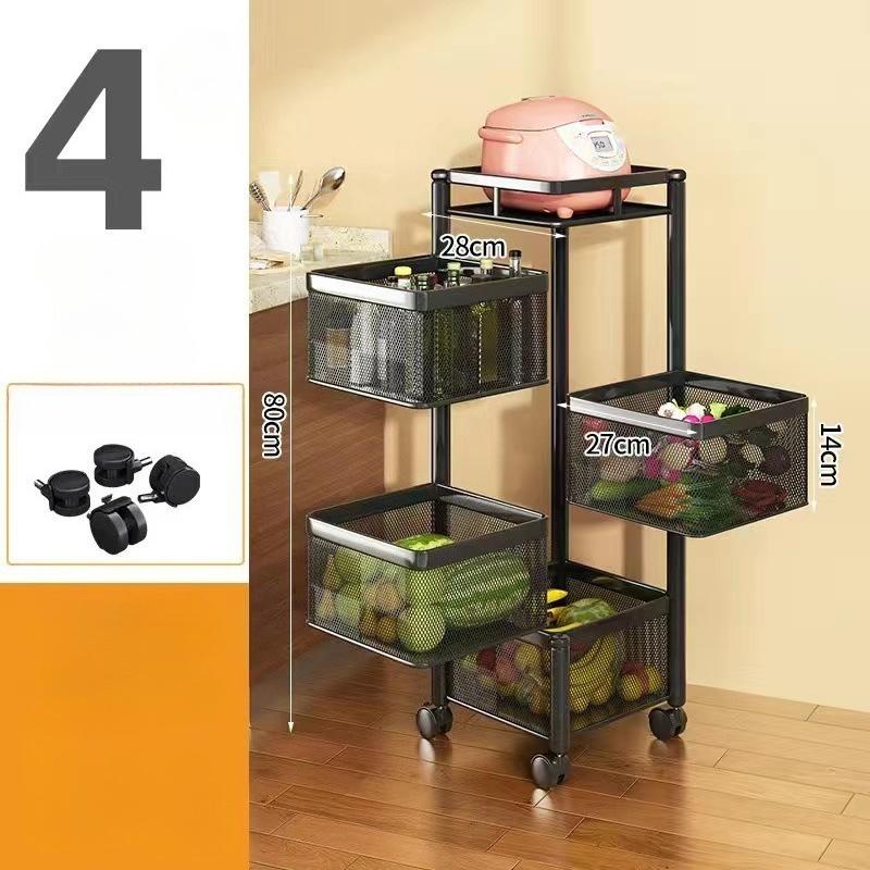 

Rotating Organizer Cart Crack Storage Trolley Aesthetic Sliding Shelves Metal Kitchen Racks with Wheels Organizers Furniture