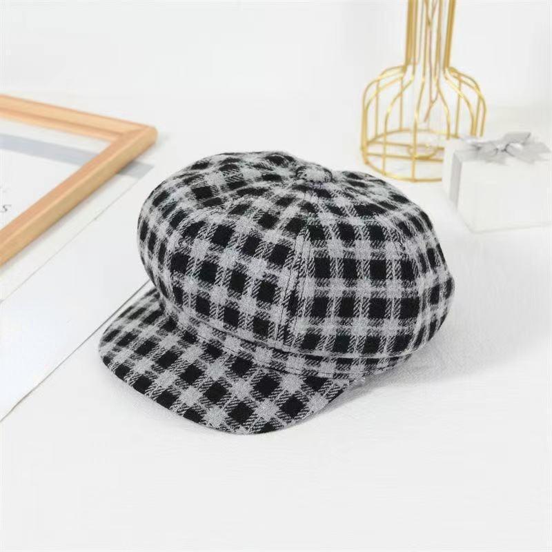 Women Beret Newsboy Hat Vintage Cap Painter Hat Octagonal Hat