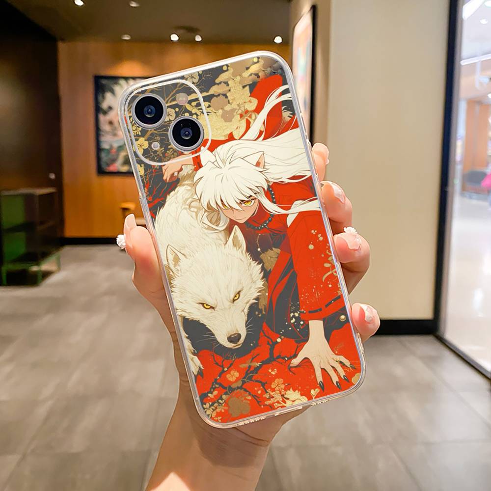 

L-L-Inuyasha Phone Case For iPhone17,16,15,14,13,12,11 ,Pro Max, Plus Soft Silicone Transparent Cover iPhone16E