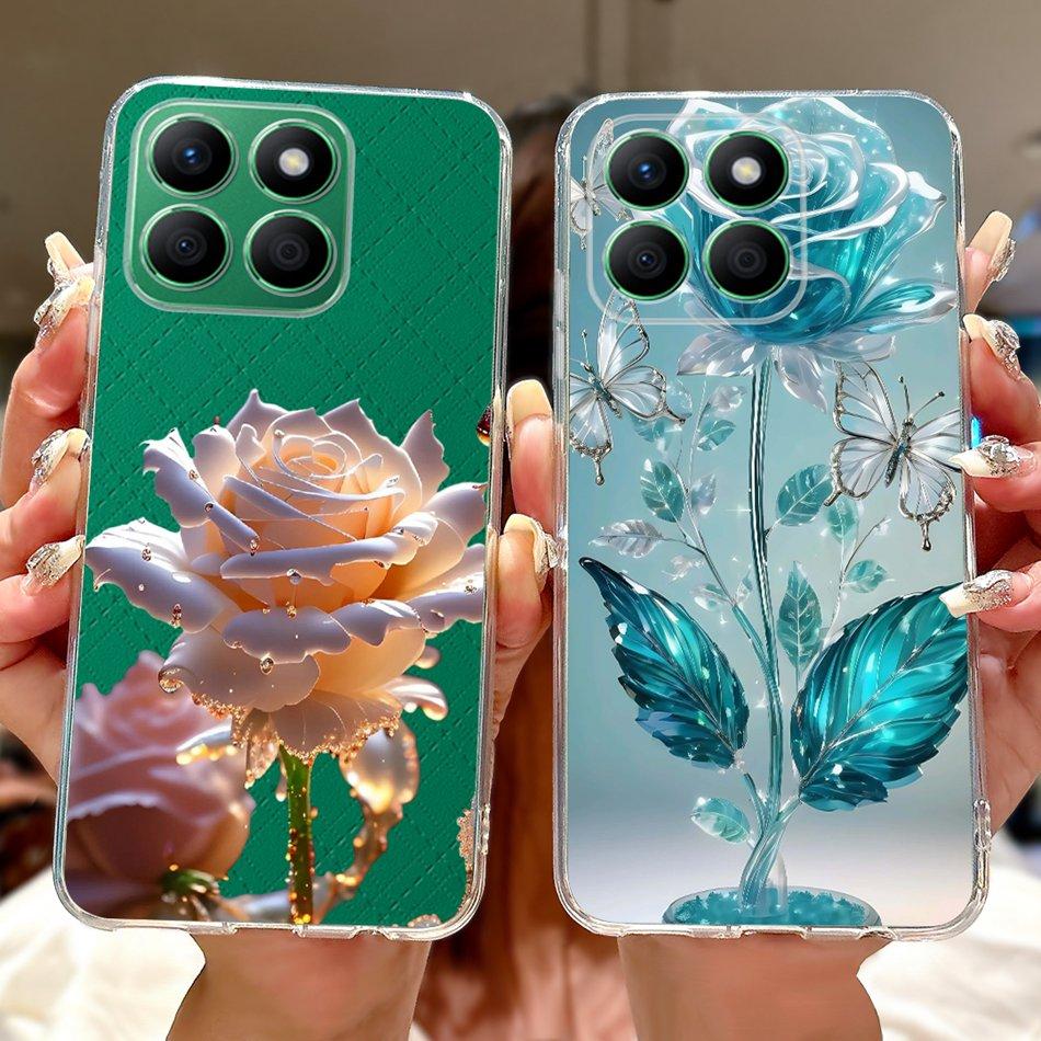 For Honor X8b Elegant Floral Butterfly Phone Case For HonorX8b X 8B 4G LLY-LX1 LLY-LX2 LLY-LX3 Soft Silicone TPU Cases