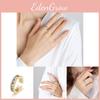 Chic Simple Rainbow Open Finger Ring For Women Elegant Adjustable Copper Jewelry