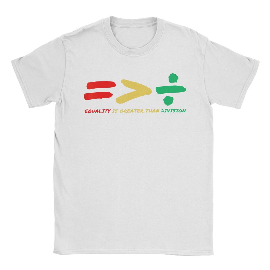 Vintage Equality Is Greater Than Division Black History Month TShirt for Men O Neck Cotton T Shirt Short Sleeve Tee Shirt Tops