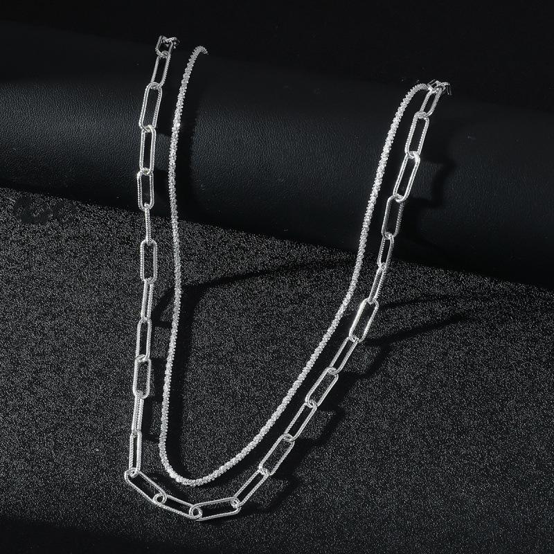 European & American Fashion Double-Layer Hip Hop Starry Sky Necklace Set