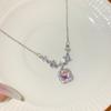 S925 Silver Zircon Clavicle Necklace with Sugar Cube Pendant - Luxury Jewelry for Girls