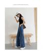 Women's High Waist Wide Leg Floor-Length Jeans - 2024 Korean Style Trend