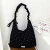 New Spring Floral Pleated Crossbody Bag, Large Capacity Korean Relaxed Tote, Fashionable Ladies' Shoulder Bag