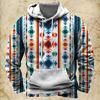 Herren Kapuzenpullover mit Vintage-Print im ethnischen Stil, Herbst und Winter, übergroß, lässige Herrenkleidung, täglicher Straßenpullover