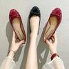 Women's bow flat shoes, round head soft sole non-slip commuter casual shoes