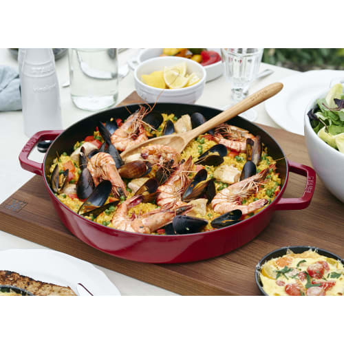 Staub Double Handle Frying Pan, Cherry, 20cm, Cast Iron, Enamel, Induction Compatible, Officially Sold In Japan, 40511-661