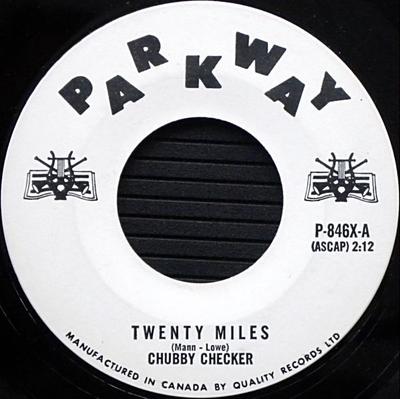7-Zoll Schallplatte CHUBBY CHECKER - Twenty Miles / Jamaica Farewell P846X Parkway 1962 Kanada Rock Gebraucht