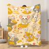 1pc Flannel Blanket Mice with Cheese In Cute Style This Shawl/blanket/nap Blanket/sofa Blanket Is Soft Comfortable and Warm Suitab