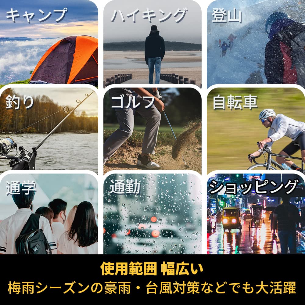 Rain Golf Pants Water Pressure Rain Water Repellent Mountain Black [Arashiyama] Women's Pants, [Waterproof Pants, Resistance 10,000mmh2o, Breathable,