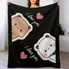 I Love You Bear and Panda Dudu and Bubu Throw Blanket Multi Purpose Soft Warm Blanket for Home Travel