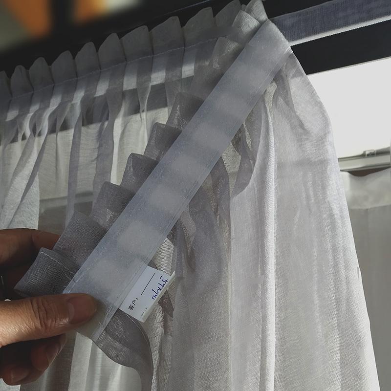 Zelfklevende Korte Gordijnen, Transparante Privacy Raambekleding voor Deuren, Balkon, Kasten, Perforatievrij Semi-Transparant Gaasgordijn 1pc W50xH170cm grijs