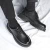 New Genuine Leather Men Casual Shoes Winter British Style Thick Bottomed Work Clothes Shoes Men Designer Large Toe Leather Shoes
