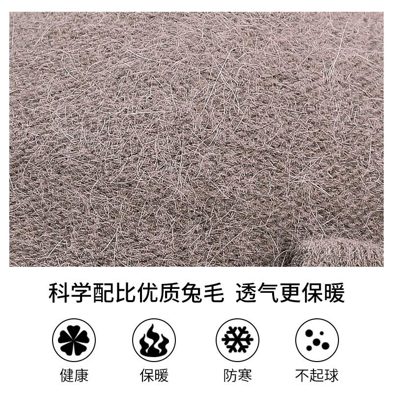 Knitted Rabbit Fur Middle Old Man Autumn Winter Old Man Hat Lady Winter Grandma Wife Warm Mom Hat Basin Hat