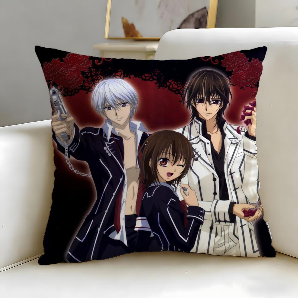 classic anime Vampire Knight Cushion Cover Soft & Easy-Wash Pillow Case – Versatile for Couch, Bed, Travel and Office