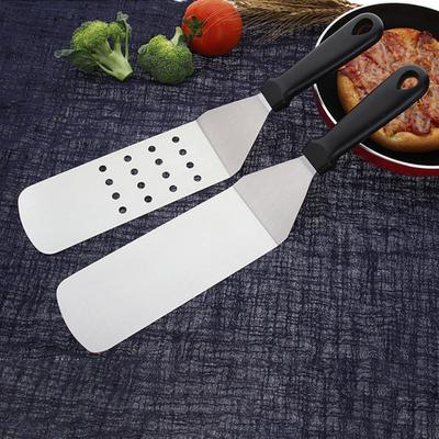 Cooking Spatula Non-slip Easy To Clean Stainless Steel Plastic Handle Steak Fried Shovel BBQ Tool Kitchen Gadget
