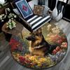 German Shepherd Round Area Rug,Carpet Rug for Living Room Bedroom Sofa Playroom Decor,Non-slip Floor Mat