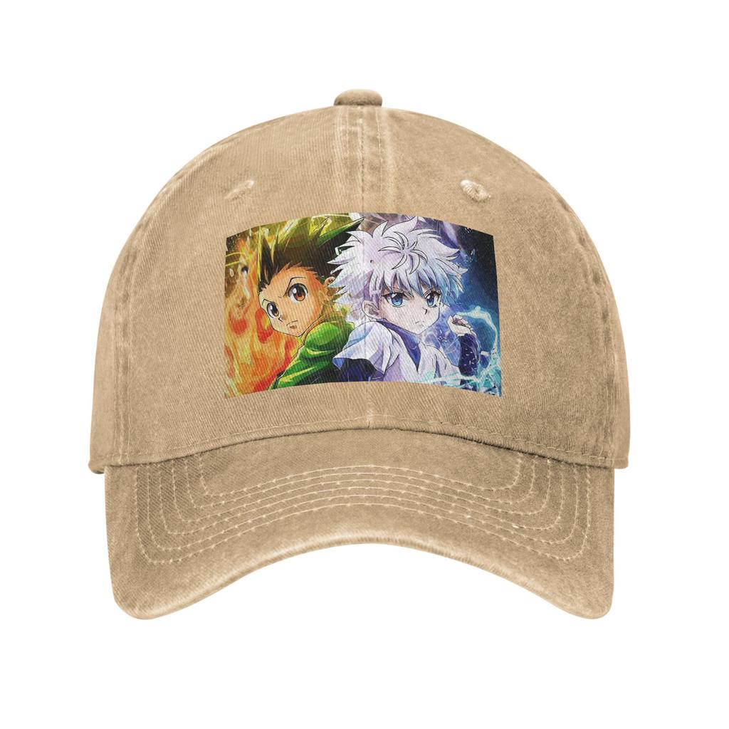 Anime Hunter X Hunter Gewaschene Jeans-Kappe Lässige Baseballkappen Verstellbarer Hut Sommer Unisex Baseballkappen