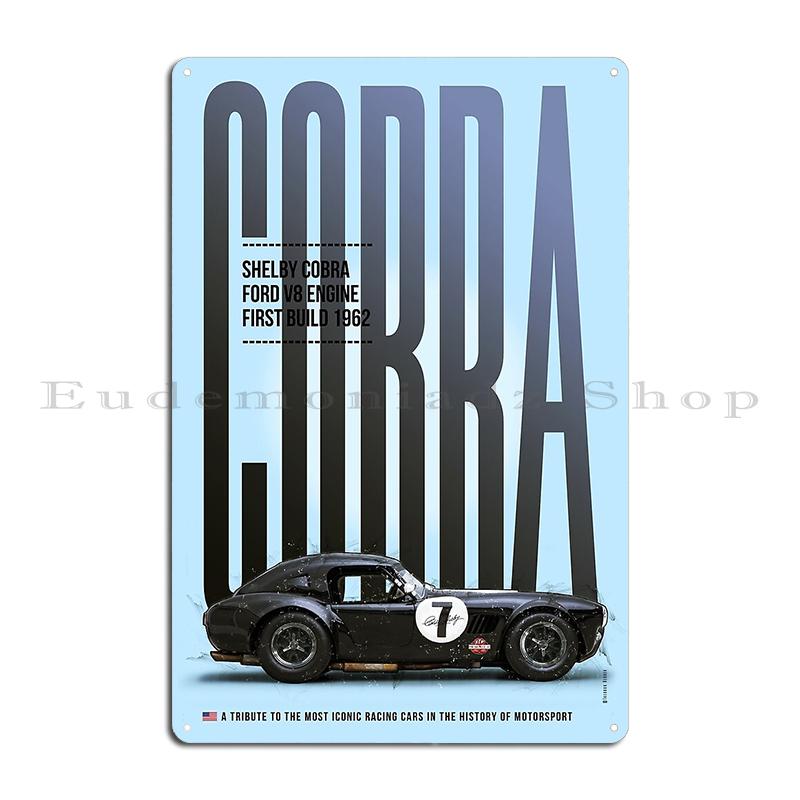 Shelby Cobra Daytona Coupe Vintage Metal Plaque Wall Mural Poster Customize Party Tin Sign Poster