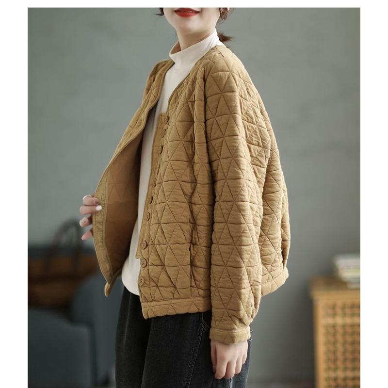 Płaszcze dla kobiet Zimowe Bawełniane Jednokolorowe Vintage Kardigan z kapturem Luźny Codzienny Płaszcz Top