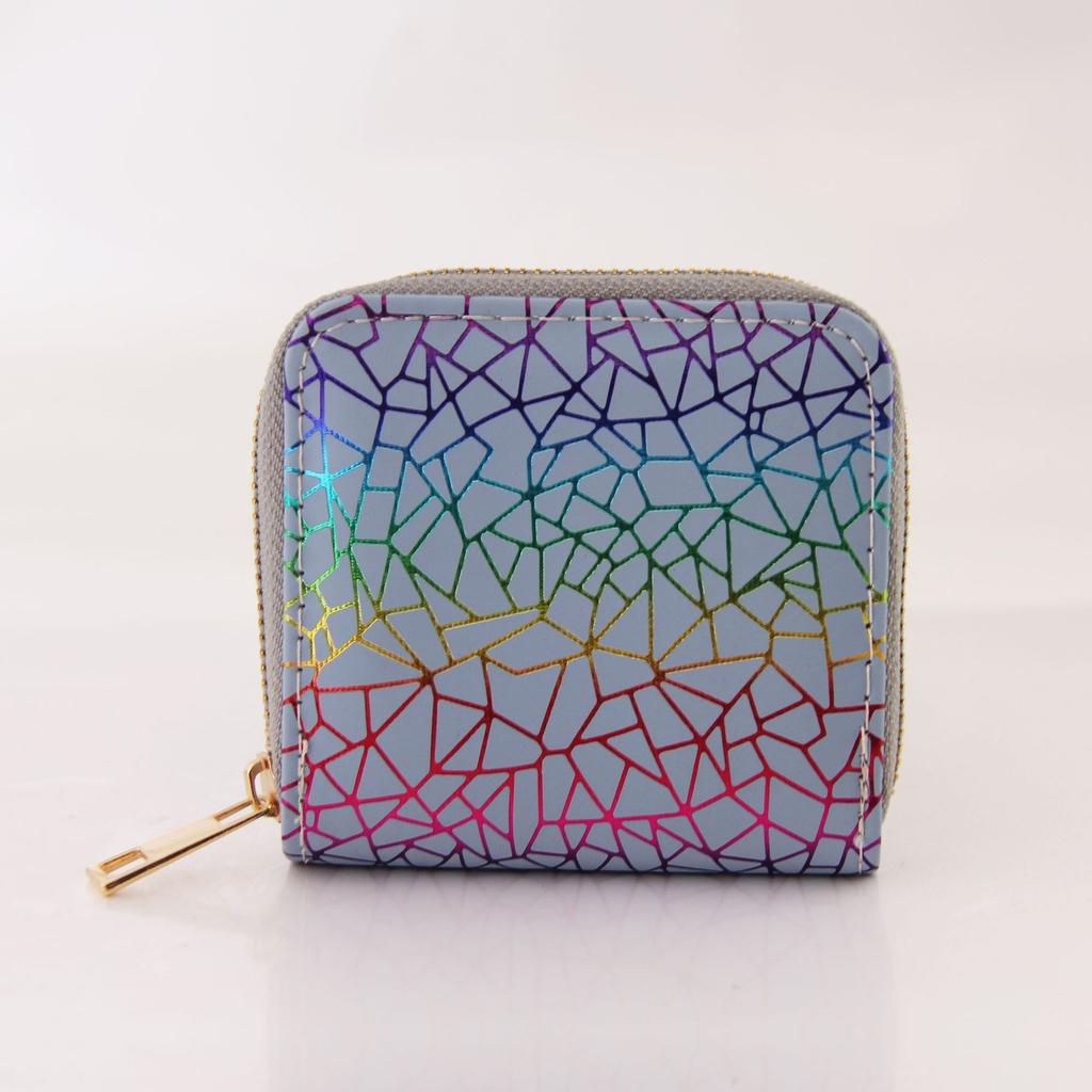 Graphics Colorful Laser Zipper Short Small Wallet Wallet