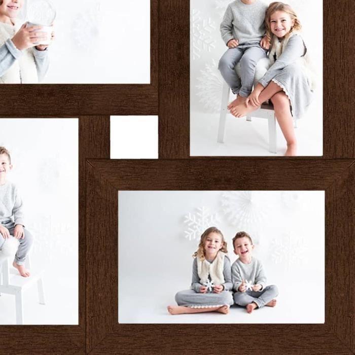 VidaXL Collage de cadres photo pour photo de 4x(13x18 cm) Marron MDF