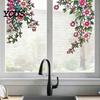 Waterproof Window Stickers 2PCS Flower Print Static Stickers, Glue-free Electrostatic Decorative Film, Removable Floral Cling for Glass Door