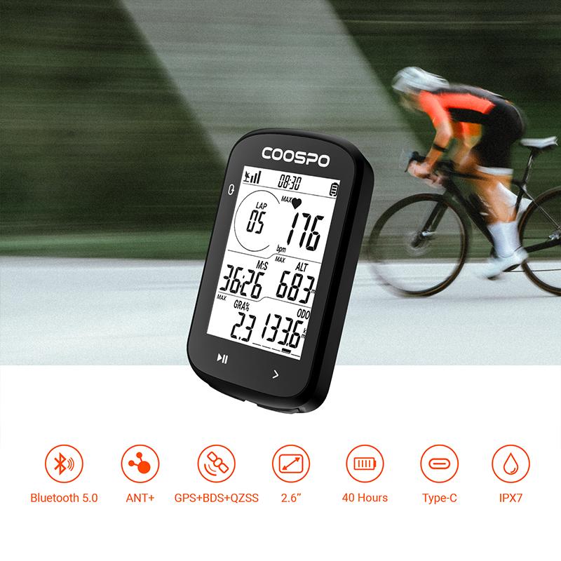 COOSPO CS300 Bike Speedometer Odometer For Strava TP Bluetooth ANT+ Slope Altitude APP Sync Wireless Bicycle Computer GPS 2.6in2