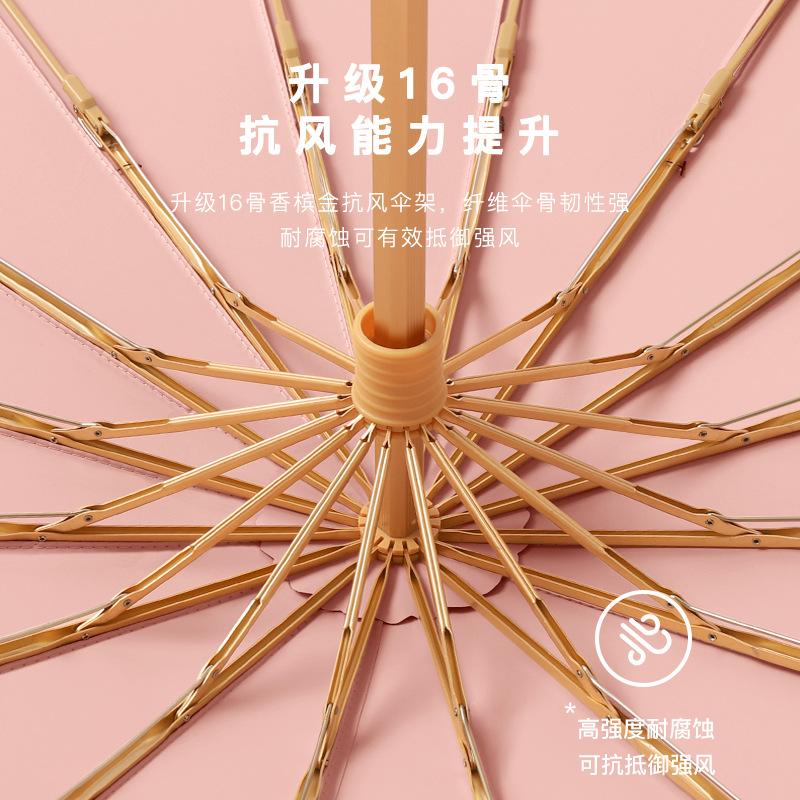 New Color Glue 16 Bone Three-fold Umbrella Sunscreen Parasol Small Fresh Sunscreen Female Sun Umbrella