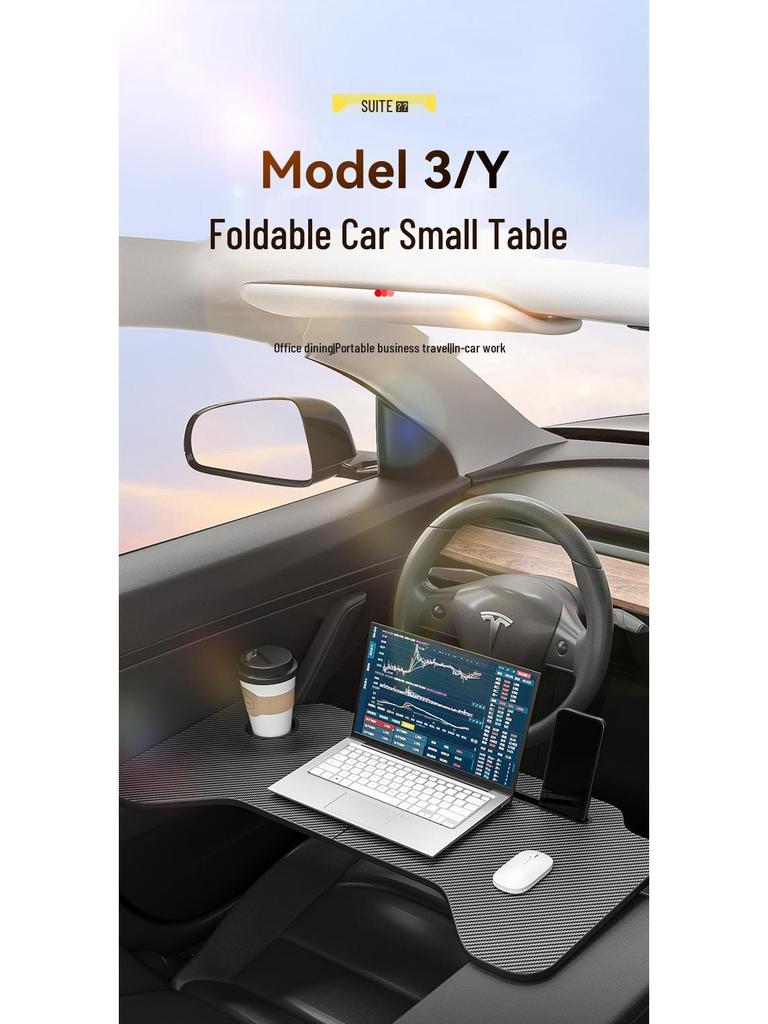 Tesla Model 3/Y Front Foldable Car Dining Table & Computer Desk
