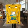 1Pc Adventure Time Print Flannel Blanket, High quality Comfortable for All Seasons, Home Decor, Warmth and Comfort, Perfect for Christmas Gifts 03