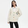 Dimanaf 2025 Sweaters Buttons Embroidery Print Cardigan Autumn Pockets Women Print Sweaters Knitting Loose Sweater