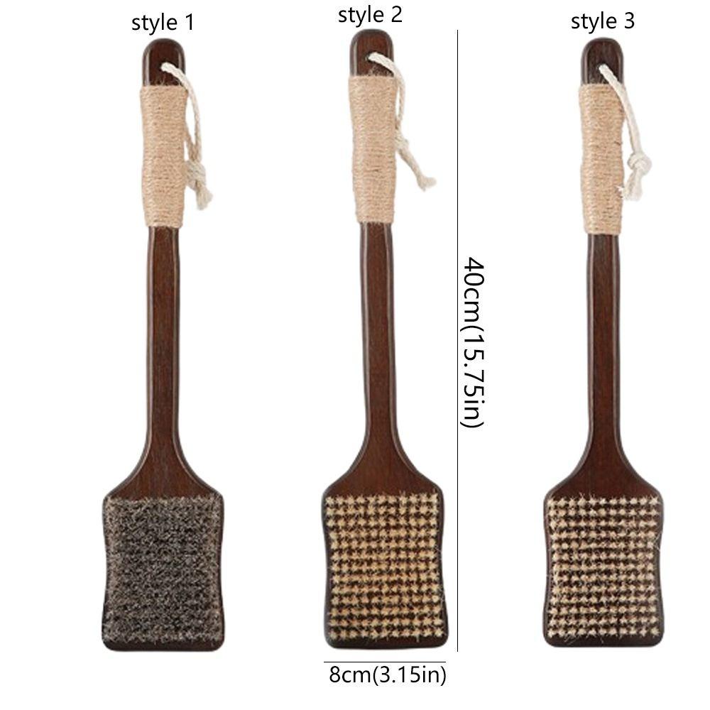 Ergonomic Massage Brush Wood Bath Exfoliating Brush Skin Care Long Handle Brush  Bathroom Tools