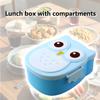 1Pc Owl Lunch Box Plastic Compartment Cartoon Cute Portable Lunch Box With Lid Student Lunch Box Food Container