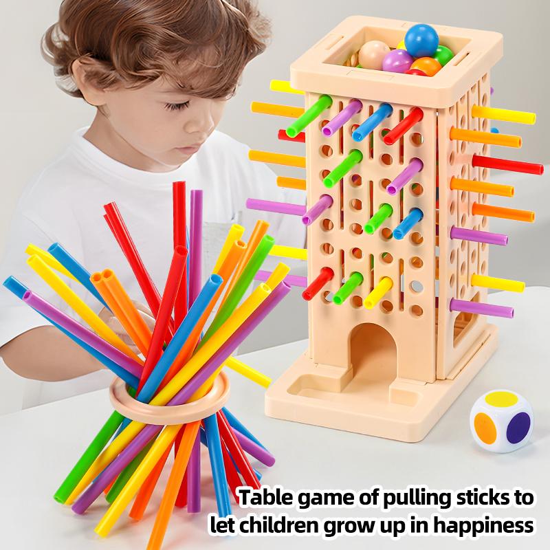 Montessori Stick Pulling Game - Colorful Fine Motor Skills Toy, Parent-Child Interactive Educational Toy