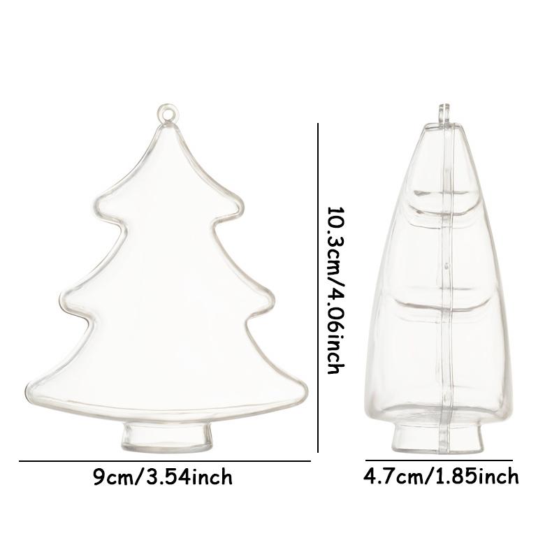 10 szt. Pudełko na cukierki w kształcie choinki Przezroczysty plastik Wypełniane Opakowanie na prezent na czekoladki DIY Pojemnik Dekoracja na przyjęcie bożonarodzeniowe Prezent na Nowy Rok