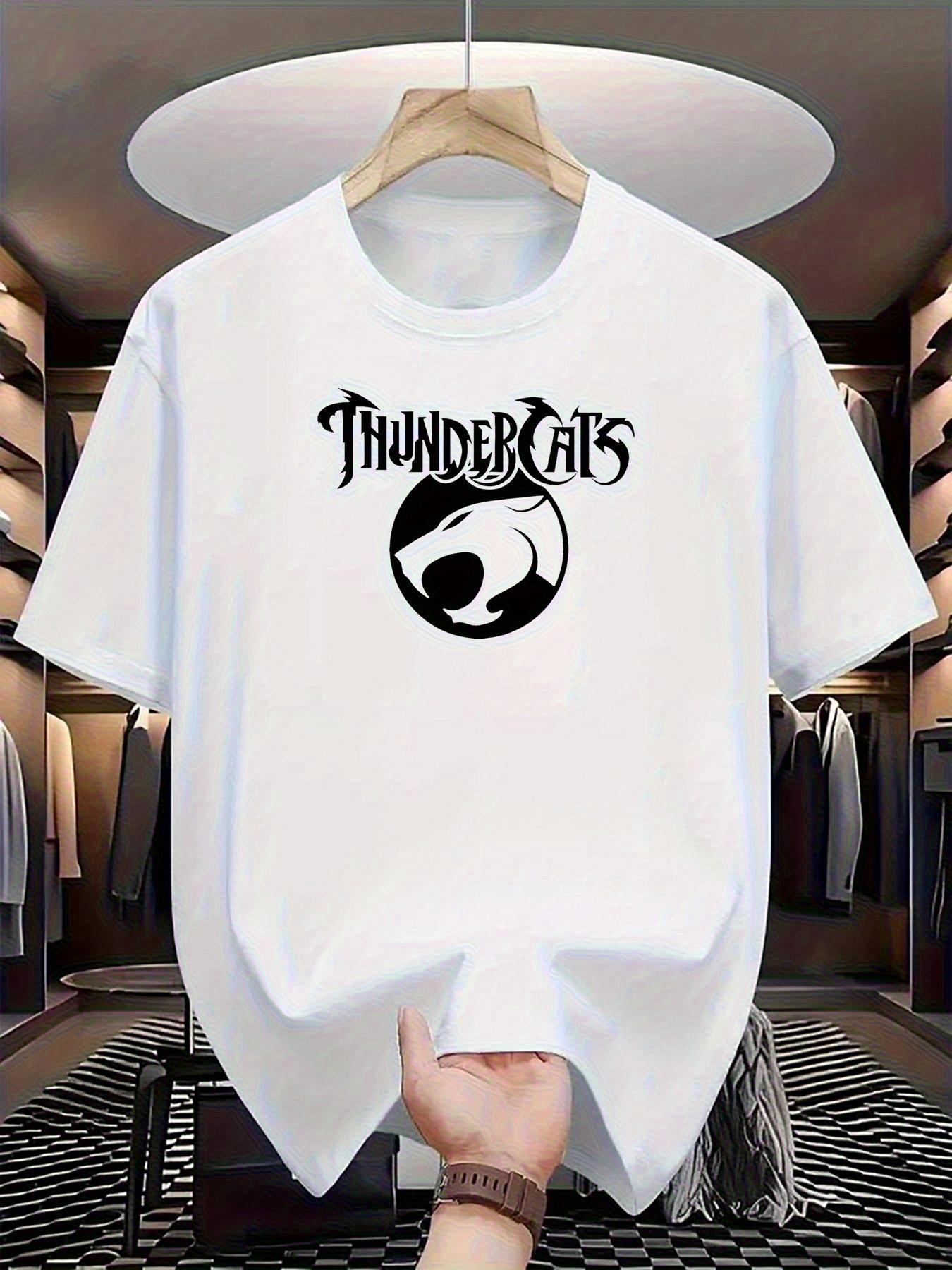 

Quick-Dry 100% Cotton T-shirt - Breathable Summer Short Sleeve Round Neck Tee with Bold THUNDERCATS Graphic Print XXXXL