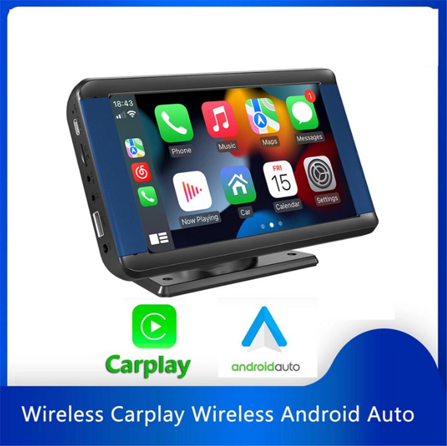 7 Inch For Wireless Carplay Android Auto Monitor Portable Screen Bluetooth Mirro