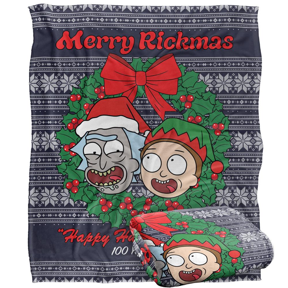 Rick And Morty Merry Rickmas Christmas Blanket