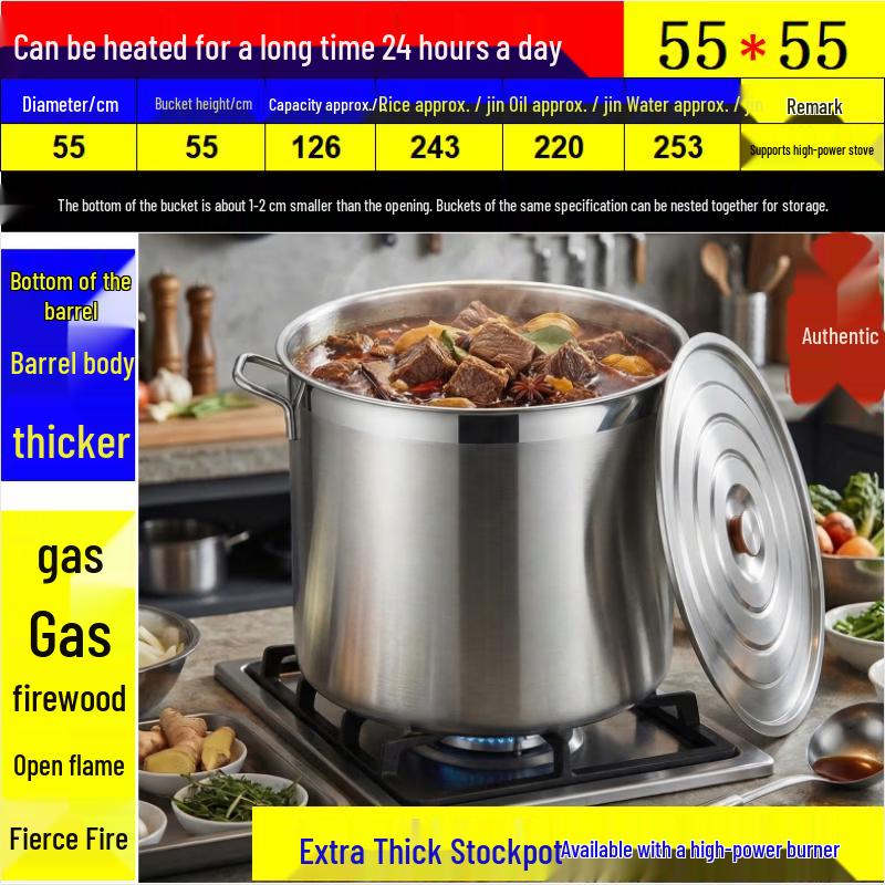 

Heavy-Duty Thickened Stainless Steel Multi-Purpose Pot with Lid