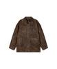 ROUGHTYPE Embossed Washed Leather Jacket - Brown